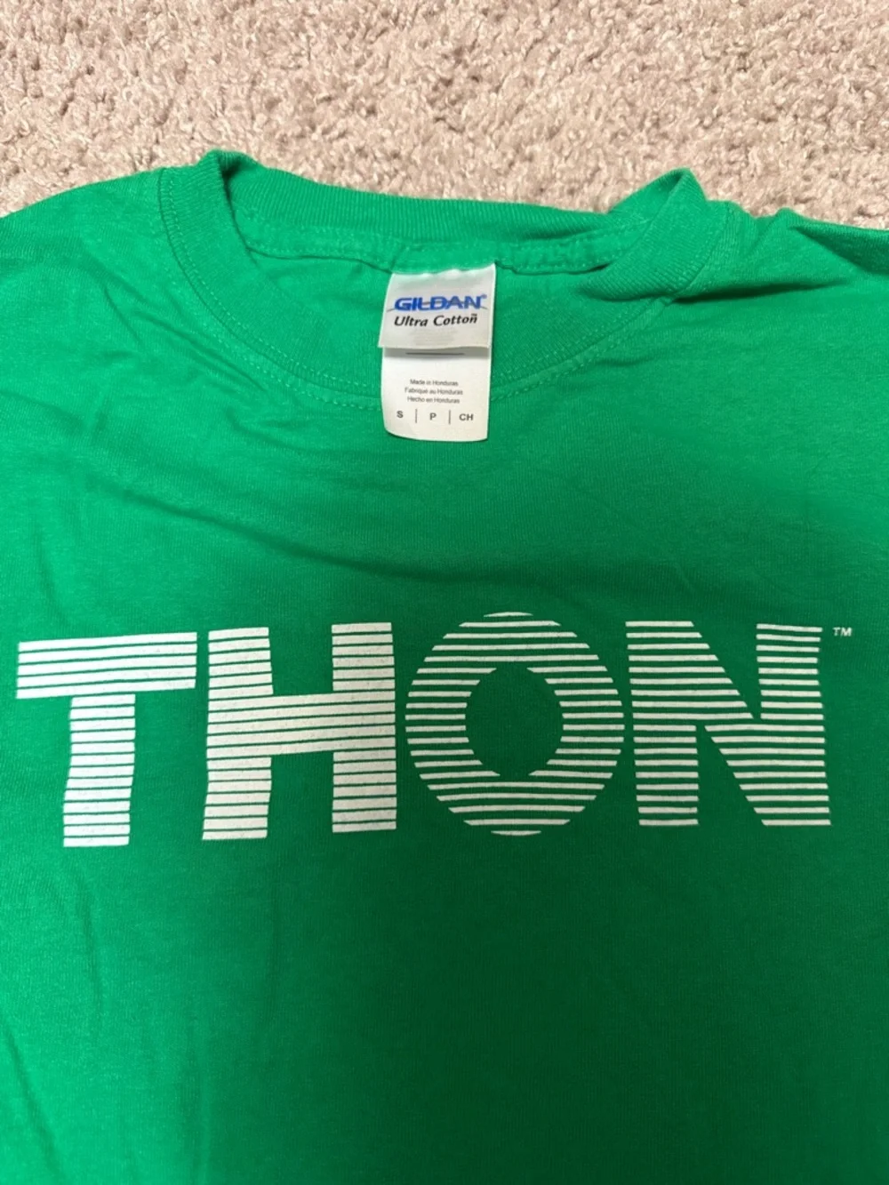 Gildan Tee with White THON Striped Logo. 2016 and many prior logos since 1973 - Picture 2 of 3
